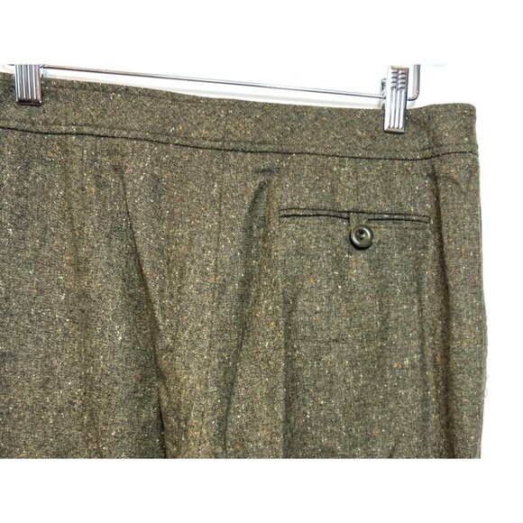 Carlisle Wool Olive Green Pants Lace Detail Straight Leg Size 8 - Picture 6 of 10